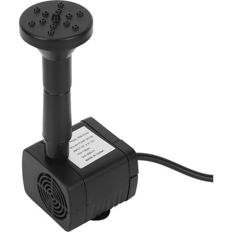 Miniatur-Solar-Tauchpumpe, bürstenlos, 1,4 W, für Aquarium, Springbrunnen und Teich (ABS, Schwarz, 150 l/h, 7-teiliges Zubehörset) (1/5)