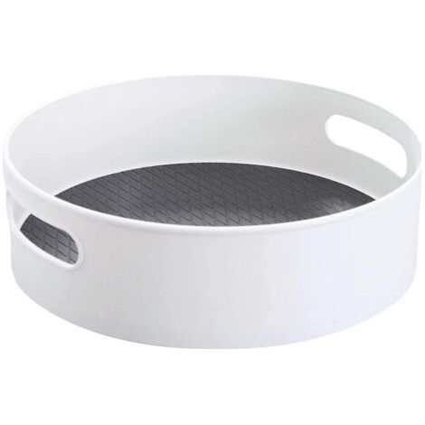 Plateau Tournant Epices Φ30cm Rangement Placard Cuisine Plastique Lazy Susan, Etagere a Epices Porte Epice Rangement Epices Blanc