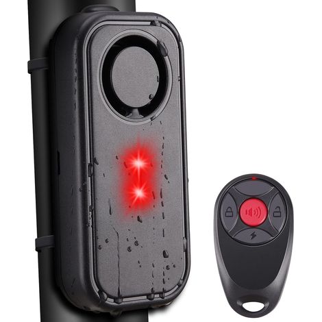 Alarme Vélo Antivol Étanche 113 dB avec Télécommande à Distance sans Fil Accessoire Trotinette Electrique (1/5)