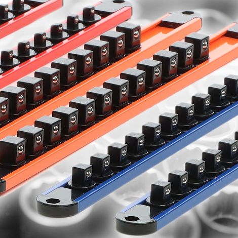 XPOtool 6x Porta bussole rotabile a 360° Supporti in ABS Guide per 80 punte 1/2, 1/4 e 3/8Supporto per riporre fino a un totale di 80 bussole6 supporti di forma piattaPer bussole metriche e imperiali: (1/4)