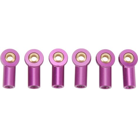 6Pièces Tige de Liaison en Alliage d'Aluminium M3 Embout Rotule Support pour Voiture RC 1/10 Violet (1/5)