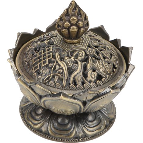 Brûleur d'Encens en Bronze Antirouille Durable pour Décoration Intérieure Classique (1/5)