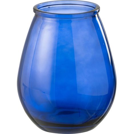 Vase Déco en Verre "Stripe" 23cm Bleu