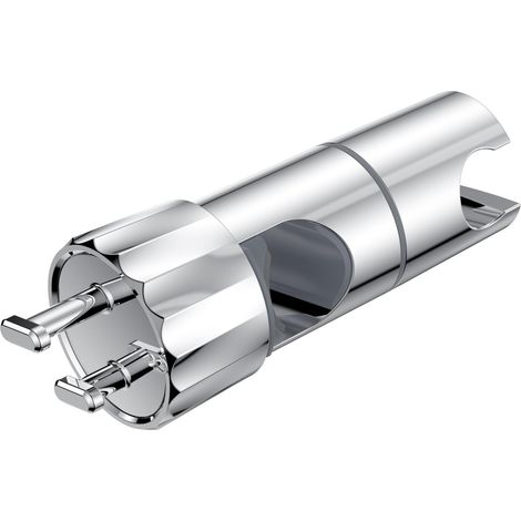Verstellbare Duschkopfhalterung, verchromte Duschstange ohne Bohren für Duschstangen mit 19–28 mm Durchmesser, mit 2 Haken, einfache Montage, Duschzubehör