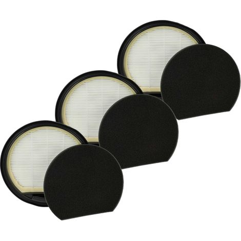 vhbw 3x Staubsaugerfilter Ersatz für Bosch 12022118, 6.05.06.27-0 für Staubsauger - Abluftfilter Schwarz Weiß