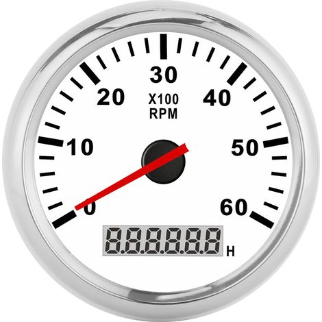 Tachymètre 6000 RAM, écran LCD rétroéclairé rouge, 85 mm, étanche, 12/24 V, pour voiture, bateau, yacht (1/5)
