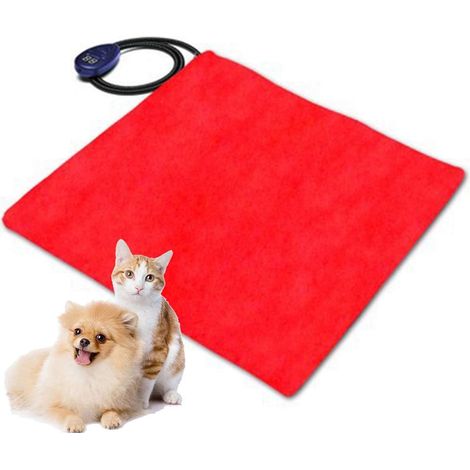 Heizkissen für Haustiere, elektrisches Heizkissen für Hunde und Katzen, Heizmatte für den Innenbereich für Home-Office-Stuhl, Heizmatte, Rot, 30 × 40 cm