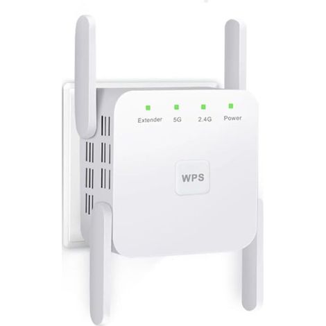 JSSEVN-WLAN-Netzwerk-Repeater, 1200 Mbit/s Signalverstärker, Dualband (5 GHz und 2,4 GHz), Hochleistungs-Repeater mit Ethernet-Anschluss