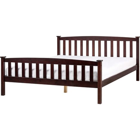 Letto matrimoniale in Legno di pino marrone scuro 160 x 200 cm Giverny