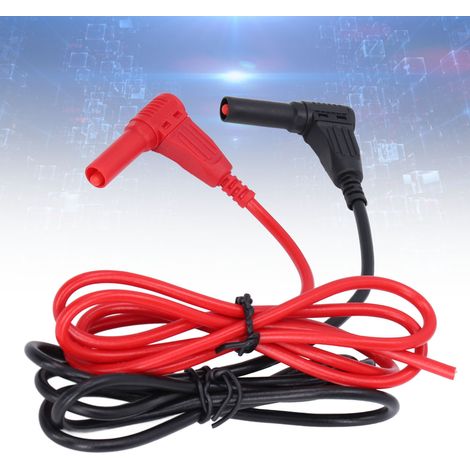 Spezielles Prüfkabel für Multimeter 4 mm Stecker-zu-Stecker mit Bananenstecker 70017, Schutzprüfkabel mit 4 mm Bananenstecker, rot-schwarzes Set zu verkaufen. (1/5)