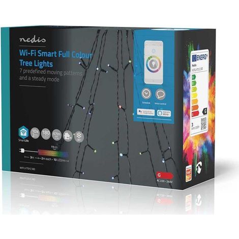 Nedis Árbol Colgante LED Multicolor Negro 15 cm