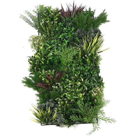 Mur végétal artificiel Premium City 2 - 12 plantes - 1m x 1m - Exelgreen (1/5)