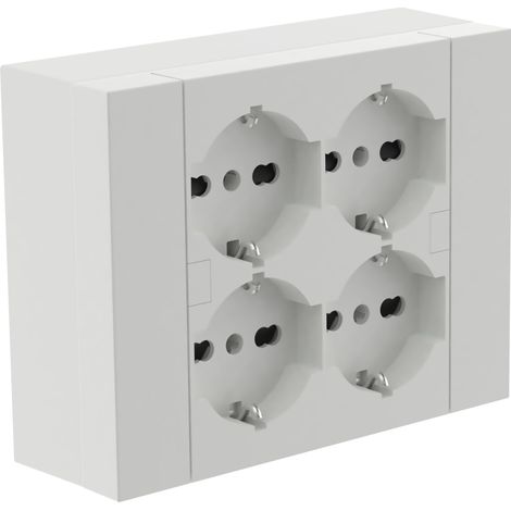 Scatola+multipresa da parete electraline 4 schuko 10/16a bianco - 22016