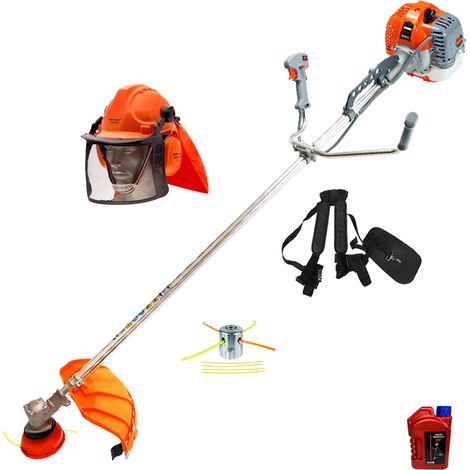 Desbrozadora Barra Fija 32mm 52,7cc + Cabezal + Casco + Aceite 1L