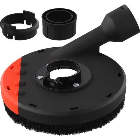 Carénage anti-poussière pour meuleuse d'angle de 150 mm, port d'aspiration de 43 mm avec couvercle amovible et brosse pour anneau, protection de meulage en ABS compatible avec Va (1/5)