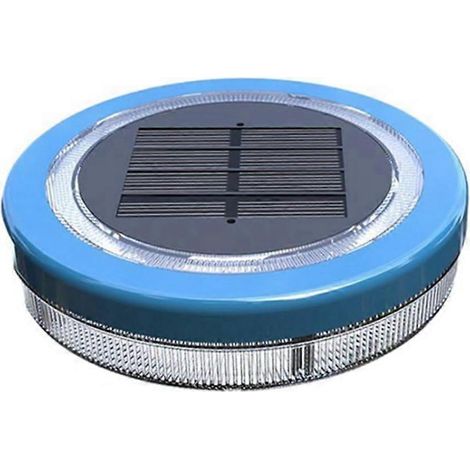 Lampes solaires rondes à 8 LED pour jardin, étanches, lumière bleue (1/5)