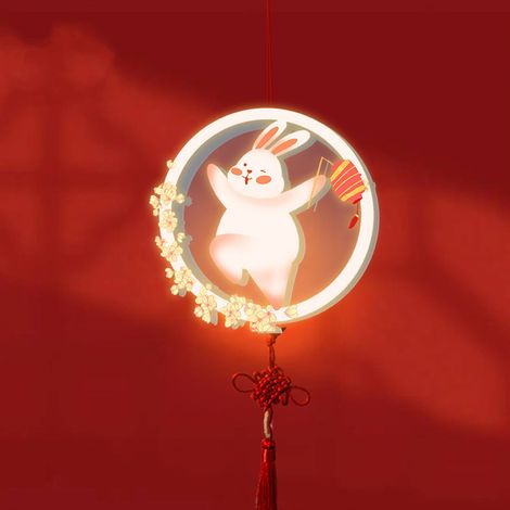 Lanterne lapin du Nouvel An chinois, à faire soi-même, année du Lapin 2023, lanterne portative pour enfants, type 5
