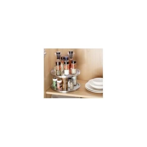 Plateau tournant Epices Duo - WENKO - Ø 26,5x16 cm - Acier inox - mat (1/2)