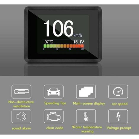Ordinateur de Bord OBD2 Afficheur Vitesse Consommation Carburant Scanner Diagnostic Voiture