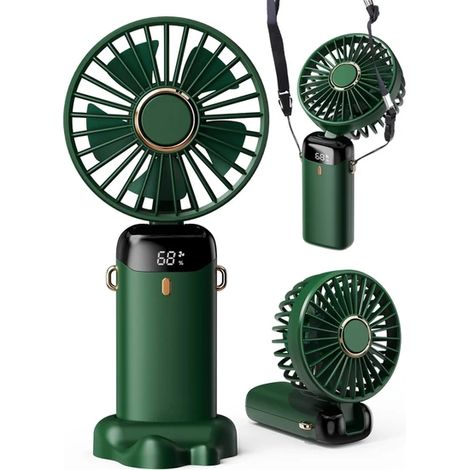 Ventilateur personnel, 5 vitesses réglables, tour de cou, batterie rechargeable USB 5000 mAh, autonomie 5-30h