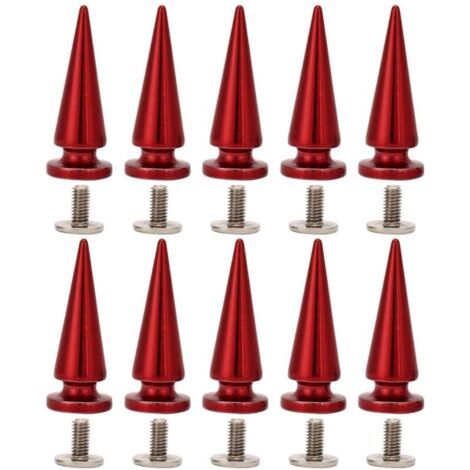 Pair 10 pièces Rivets en Cuivre 26mm avec Vis pour Sacs et Chaussures en Cuir DIY (Rouge)