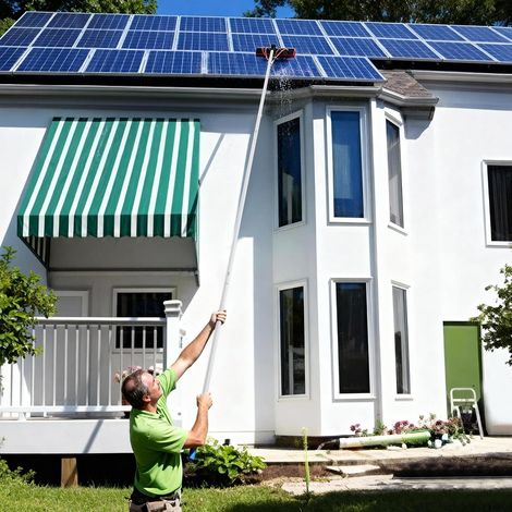 32.8 Feet Reach Solar Panel Cleaning Brush & Pole Water Fed Pole Kit,Suitable for high Windows Cleaning, Solar photovoltaic Panel Cleaning and Cleaning Cars Trucks Vans caravans Windows (1/5)