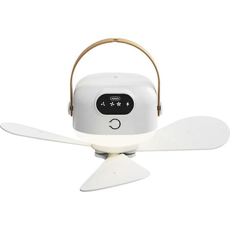 Ventilateur de camping avec lumière, lot de 3 ventilateurs de camping rechargeables avec lumière, ventilateur de tente USB portable 3/5 vitesses, petit ventilateur de plafond pour le camping (1/5)