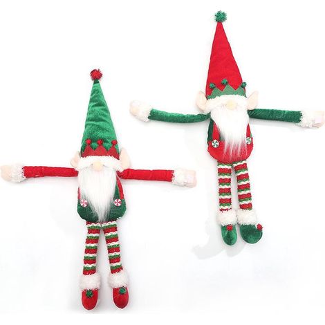 2 décorations de Noël : lutins, couples, rideaux, bras, poupée Rudolph, bonhomme de neige, nœuds, agencement de scène pour fenêtre. (1/5)