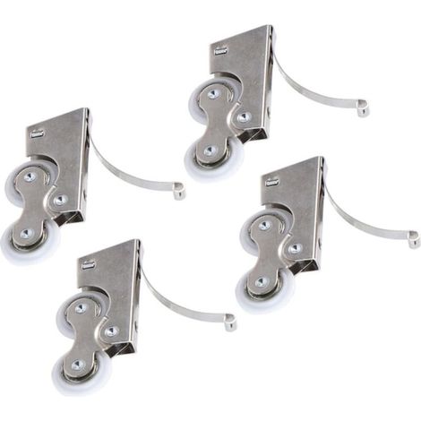 Set mit 4 Schiebetorrollen aus Kunststoff und Metall, stabile Schiebetürrollen, leiser Betrieb für Schiebetüren (1/5)