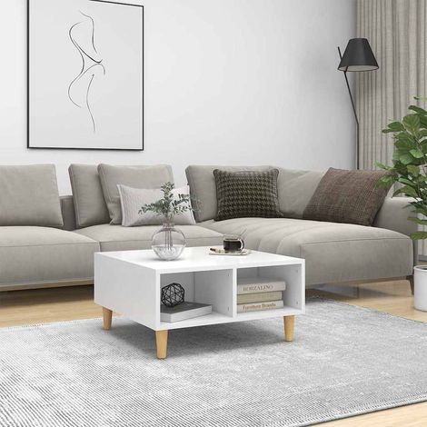 Table basse Table d'appoint pour Salon Chambre - Blanc 60x60x30 cm Aggloméré BV425045 - BonneVie (1/5)