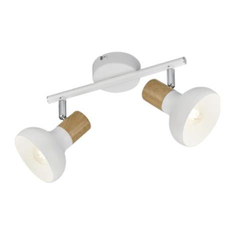 Plafonnier double LATIKA RL métal blanc/bois 2xE14 10W (1/2)