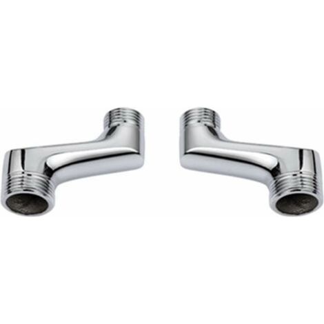 Raccordo a gomito per doccia, raccordo riduttore a gomito in ottone, braccio girevole regolabile, raccordo a gomito a parete, raccordo offset da 1/2" a 3/4", cromato (1/3)