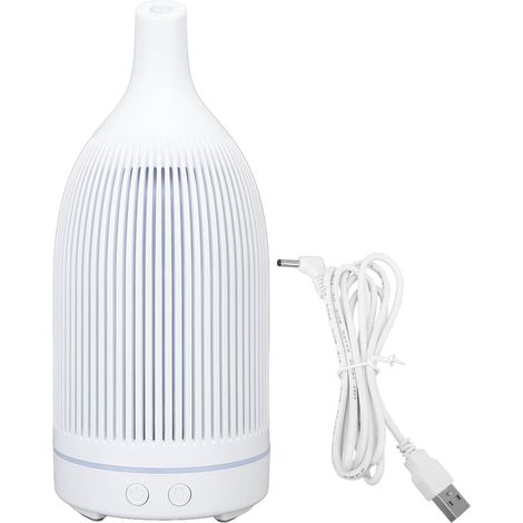 Diffuseur d'arômes 200ml Lampe aromathérapie colorée Machine à parfum creuse Mini humidificateur USB blanc pour bureau 206 (1/5)