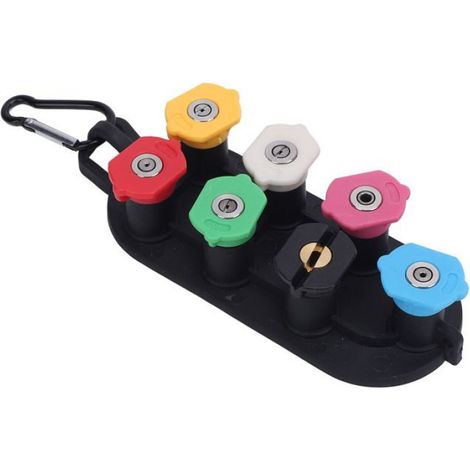 Embout de buse pour nettoyeur haute pression Jeu d'embouts de buse de nettoyeur haute pression, auto coffret 7 trous (1/4)