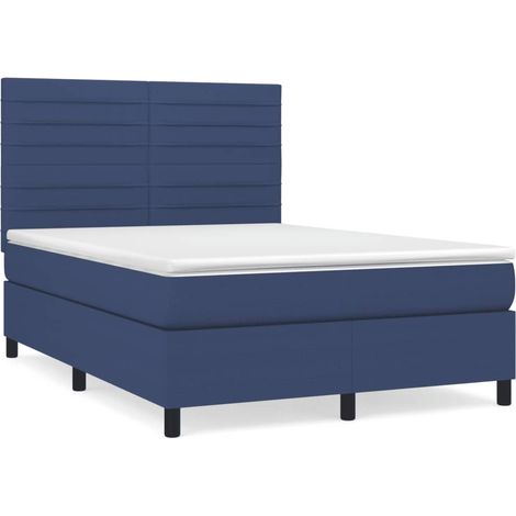 Maison Exclusive - Giroletto a Molle con Materasso Blu 140x200 cm in Tessuto (1/5)