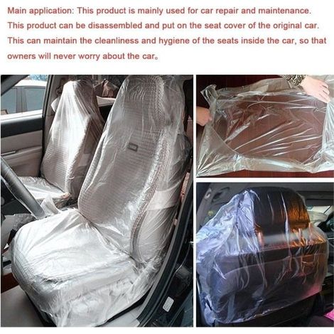 Housses de siège de voiture en plastique jetable - STR - 100 pièces - transparent (1/4)