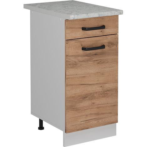 Mobiletto base per cucina R-Line, Quercia dorata, 40 cm PL Marmo, Vicco