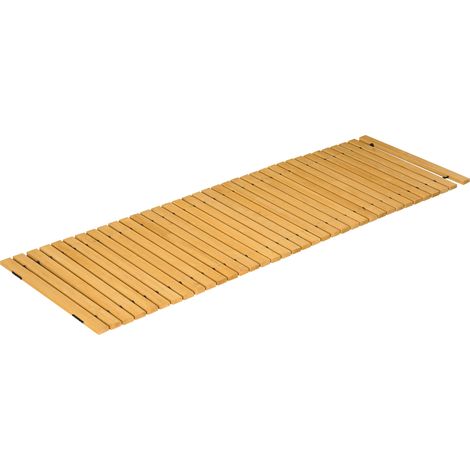 Aufrollbarer Gartenweg aus massiven Kiefernholzlatten, 185 x 60 cm