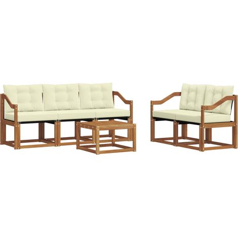 Outdoor Sofa Set with Cushion 6 pcs Natural and Cream vidaXL (1/5)