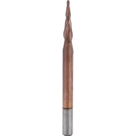 Fraise R0.5x15xD4x50, tête sphérique conique, outils de coupe en acier au tungstène avec revêtement pour le rainurage d'extrémité (1/5)