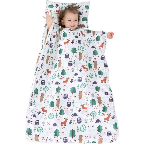1 gigoteuse pour bébé, couverture anti-coups de pied, tapis de sieste rembourré en coton, dimensions L 90×120 cm, pour enfants de 2 à 6 ans (1/5)