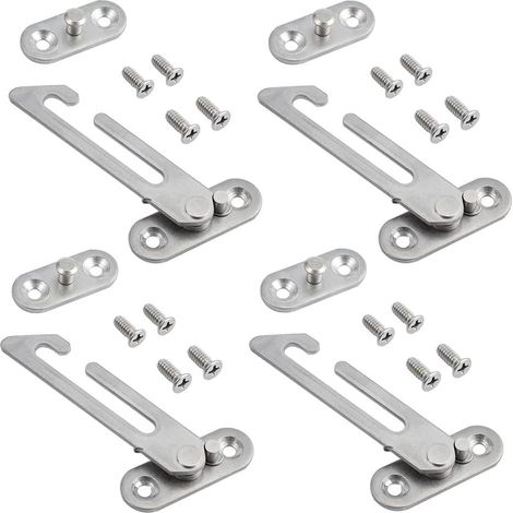 Lot de 4 verrous entrebâilleurs de fenêtre en acier inoxydable pour fenêtre UPVC (gaucher)
