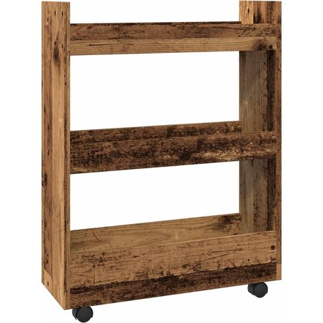 Maison Exclusive - Carrello Stretto a 3 Livelli Legno Antico in Truciolato