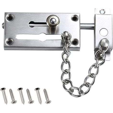 Catena di sicurezza per porte, serratura antifurto con catena, in acciaio inox per porte d'ingresso e cancelli - AquaForge (1/5)