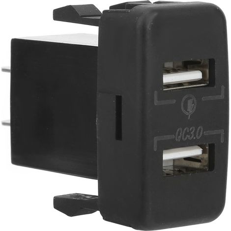 Chargeur Voiture USB Double Prise Rapide Compatible Toyota pour Smartphones GPS Caméras Numériques Bleu (1/5)