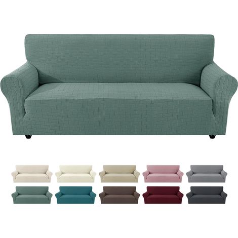 3 Seater Sofa Cover with Armrests, Sage Green