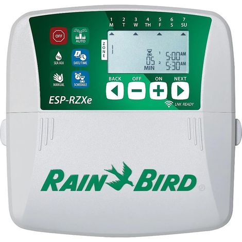 Rain Bird – Programmateur arrosage 4 zones – Alimentation secteur – Pression nominale 3 bars – Écran LCD pour programmation facile