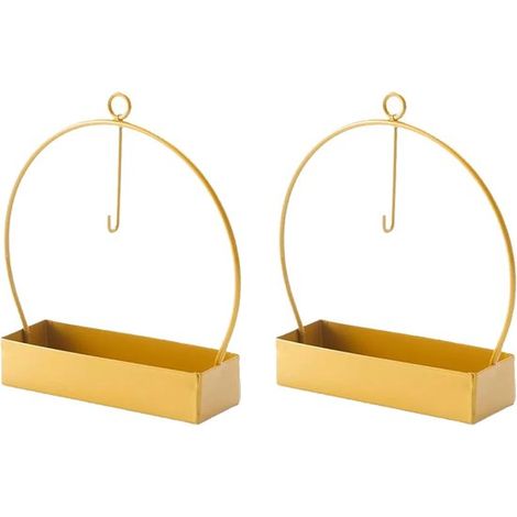 Set di 2 porta incenso a spirale da appendere color oro – Porta incenso minimalisti in metallo con posacenere, per uso interno ed esterno (1/5)