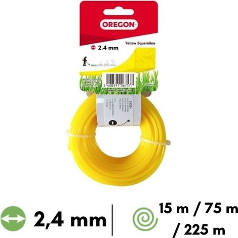 Fil nylon carré Oregon débroussailleuse 2,4 mm 15 mètres