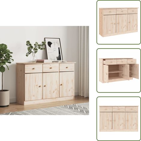 Sideboard ALTA 112x35x73 cm Massivholz Kiefer - Holz Sideboard - Massiver Holzschaukel - Schreibtisch - Regal - Wohnzimmerschrank (1/5)